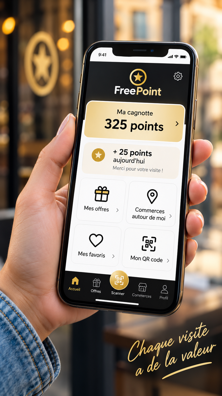 Visuel FreePoint fourni : une cagnotte commune et l’accès aux commerces